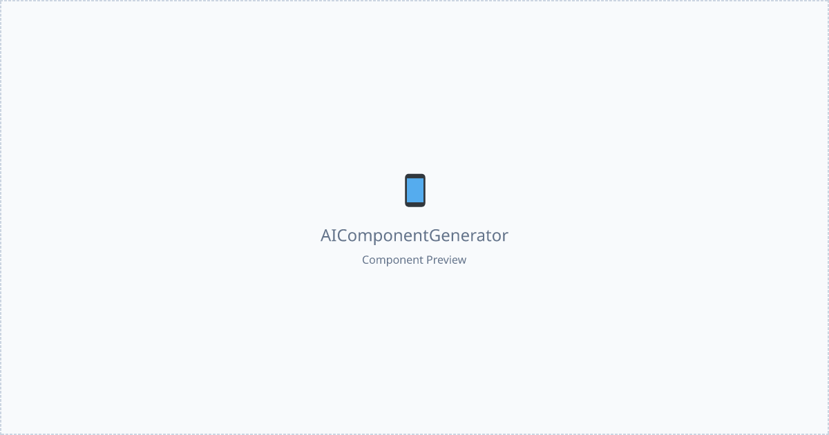 A I Component Generator - Free React, Tailwind Component