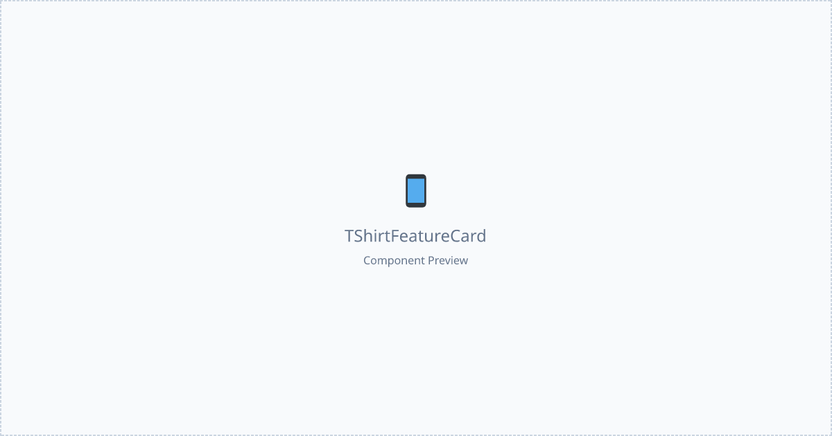 T Shirt Feature Card - Free React, Tailwind Component