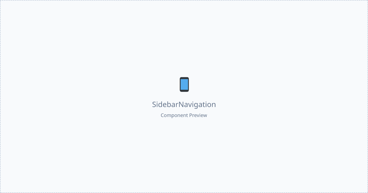 Sidebar Navigation - Free React, Tailwind Component