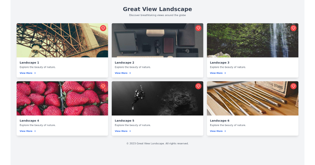 Landscape View U I - Free React, Tailwind Component