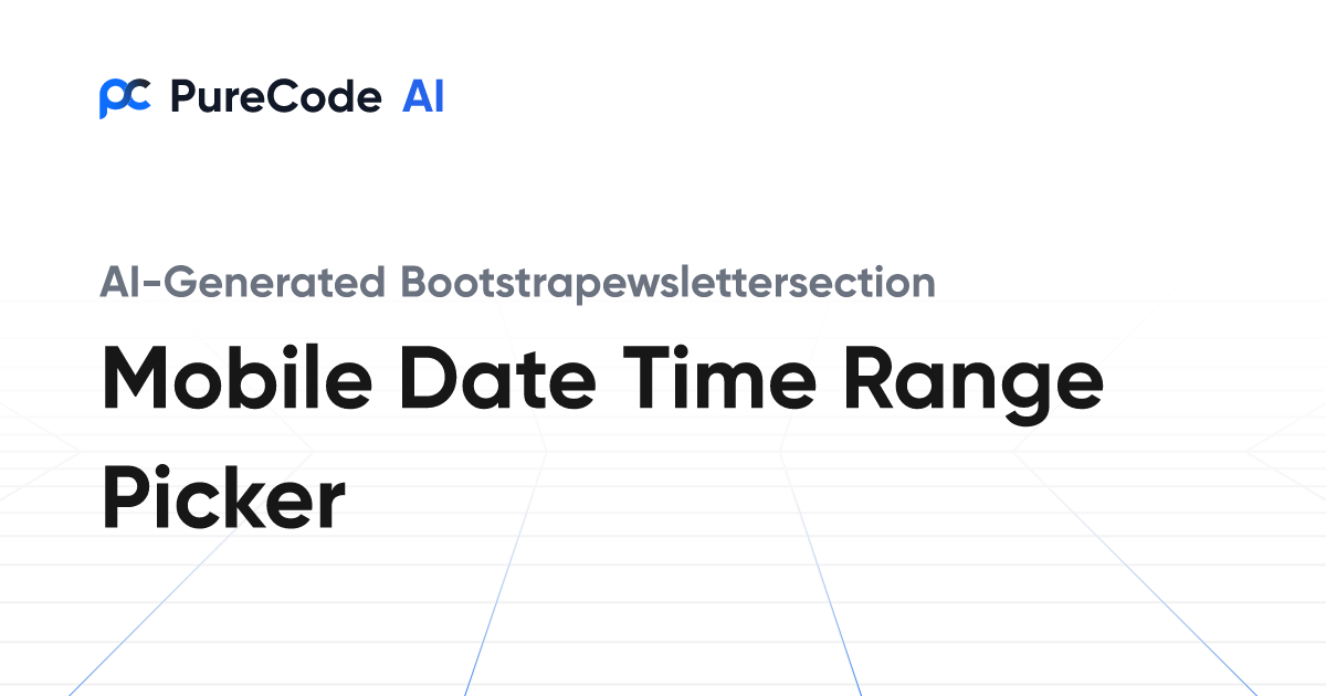Build Great Bootstrapewslettersection Mobile date time range picker ...