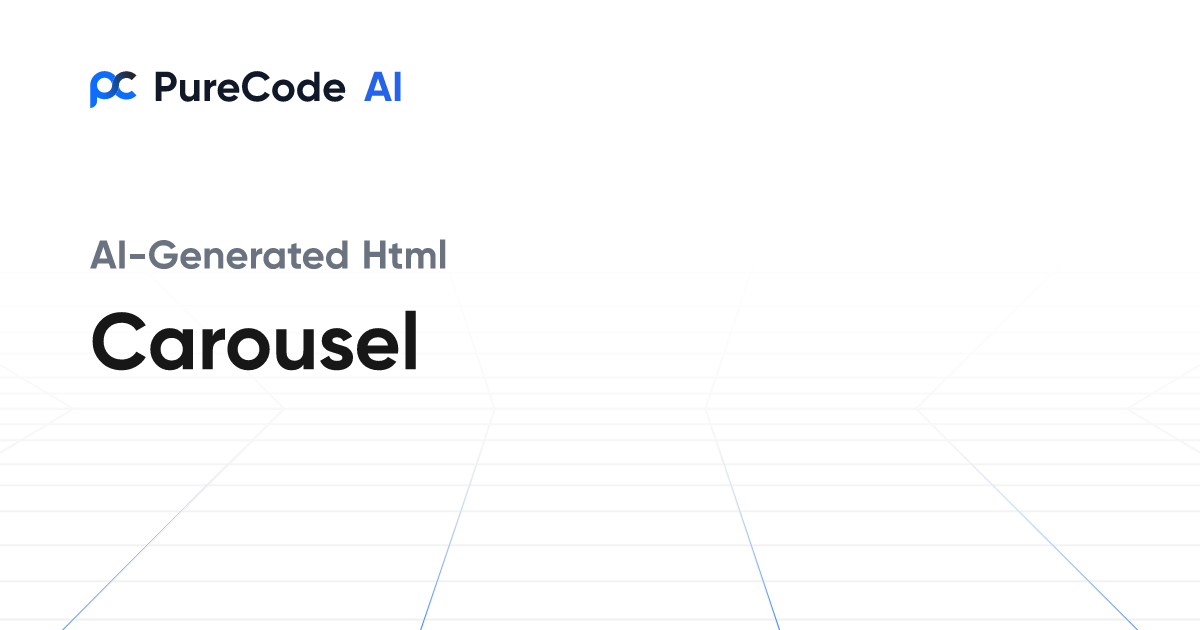 Generate HTML Carousel Components with PureCode AI