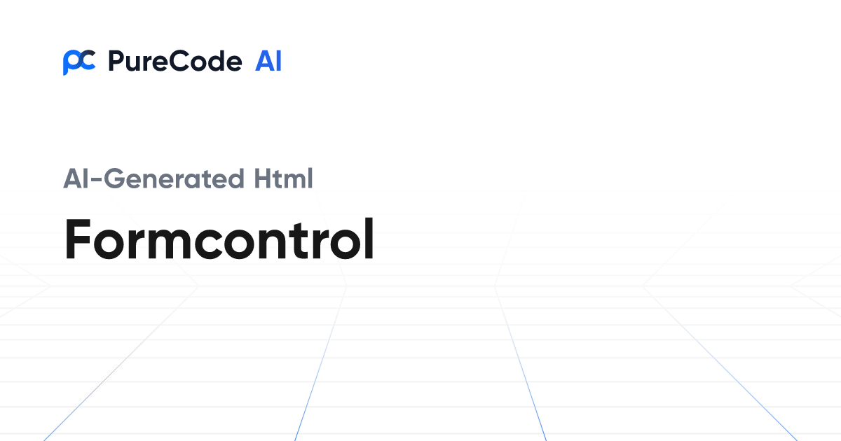Generate HTML Form Control Components with PureCode AI