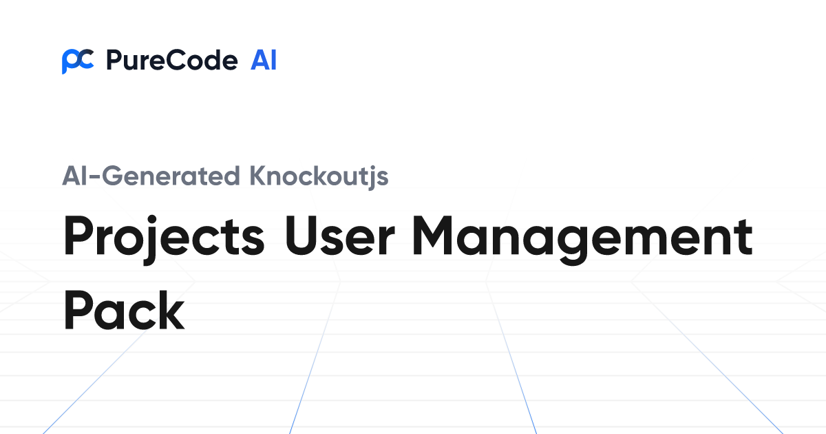 Build Great Knockoutjs Projects user management pack Components Faster ...
