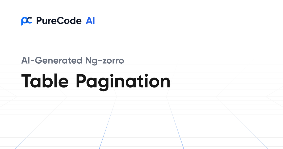 Create Clean Ngzorro Table Pagination via AI