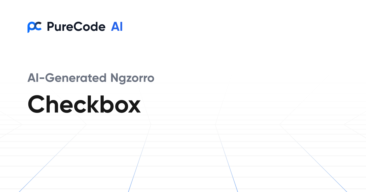 Build Great Ngzorro Checkbox Components Faster Using AI Tools